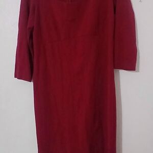 Talbots Rich Red Long Sleeve Dress